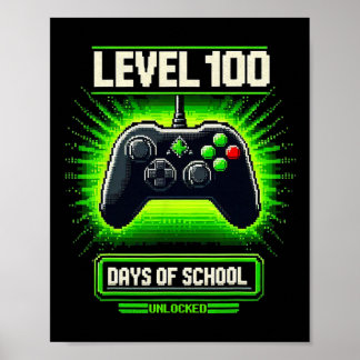 100th Day Of School Kids Video Games Boy Gamer 1  Poster