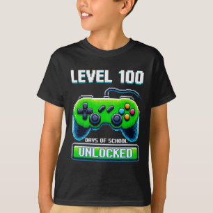 100th Day Of School Kids Video Games Boy Gamer  T-Shirt