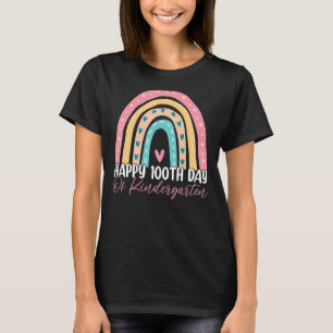 100th Day Of School Kindergarten Teacher Rainbow T T-Shirt