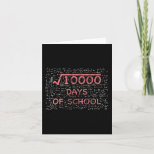 100th Day Of School Math Teacher 100 Days Of Schoo Card