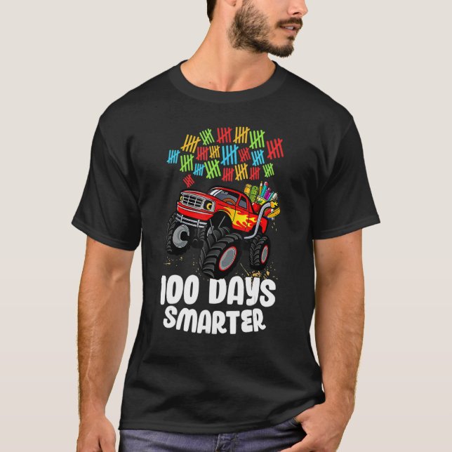 100th Day Of School Monster Truck 100 Smarter_2 T-Shirt (Front)