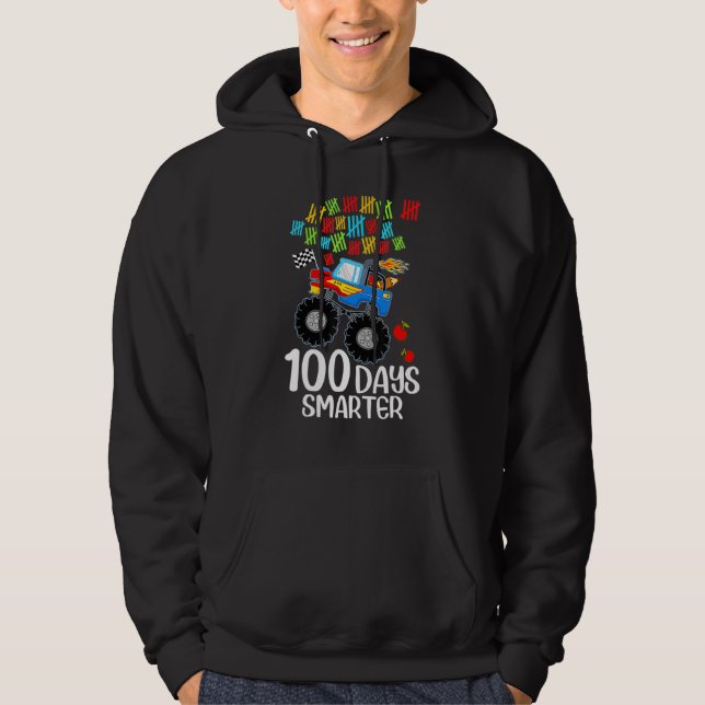 100th Day Of School Monster Truck 100 Smarter Hoodie (Front)