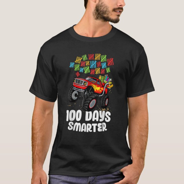 100th Day Of School Monster Truck 100 Smarter T-Shirt (Front)