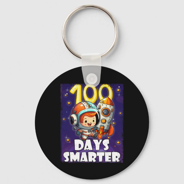 100th Day Of School My Students Are 100 Days Smart Key Ring (Front)