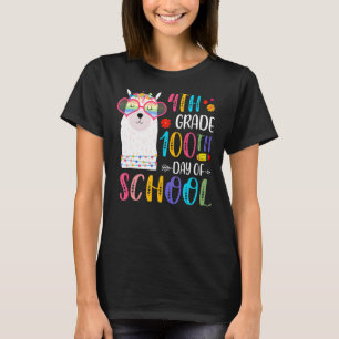 100th Day Of School No Prob Llama 100 Days Of 4th  T-Shirt