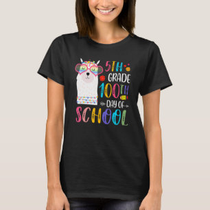 100th Day Of School No Prob Llama 100 Days Of 5th T-Shirt