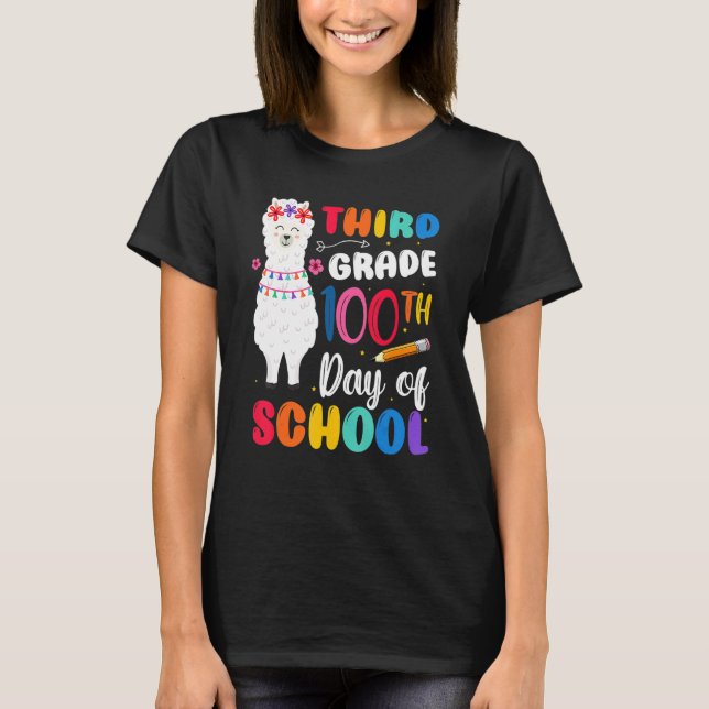 100th Day Of School No Prob Llama 100th Day Second T-Shirt (Front)