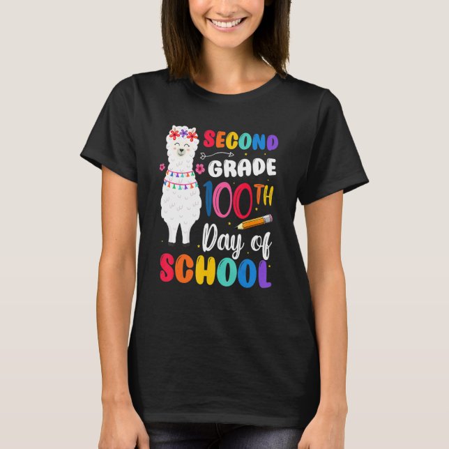 100th Day Of School No Prob Llama 100th Day Second T-Shirt (Front)