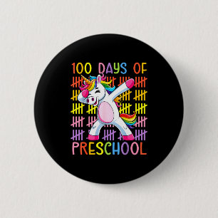 100th Day Of School Of Preschool Unicorn 100 Days  6 Cm Round Badge
