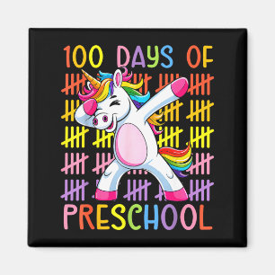 100th Day Of School Of Preschool Unicorn 100 Days Magnet
