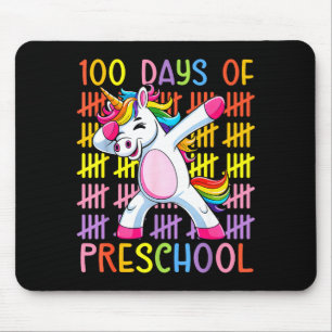 100th Day Of School Of Preschool Unicorn 100 Days  Mouse Mat