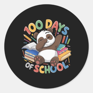 100th Day Of School Panda Dabbing Crew Kids Teache Classic Round Sticker
