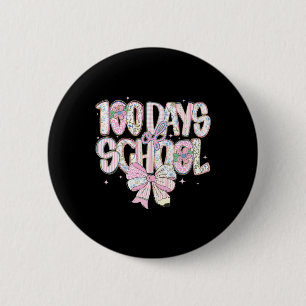 100th Day Of School Preppy 100 Days Teacher Kid Co 6 Cm Round Badge