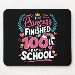 100th Day Of School Princess Kids Girls 100 Days O Mouse Mat