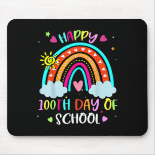 100th Day Of School Rainbow Happy 100 Days Smarter Mouse Mat