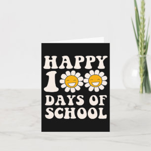 100th Day Of School Retro Groovy Cute Graphics  Card