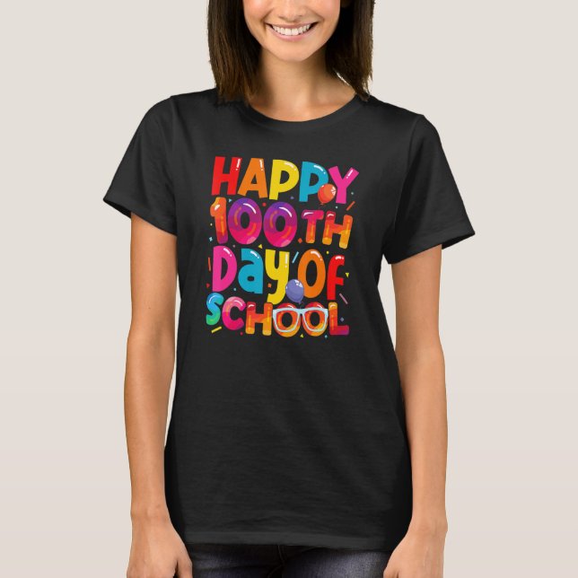 100th Day Of School Shirt For Teachers Boys Girls  (Front)