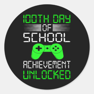 100th Day Of School Shirt Kids Video Games Boys 10 Classic Round Sticker