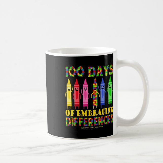 100th Day Of School Shirts Embrace Differences Aut Coffee Mug (Right)