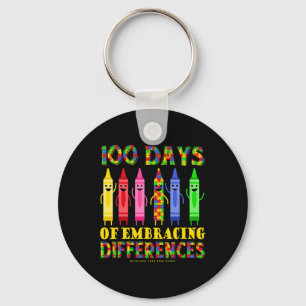 100th Day Of School Shirts Embrace Differences Aut Key Ring