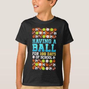100th Day Of School Sketll Footll Soccer Sell Boys T-Shirt