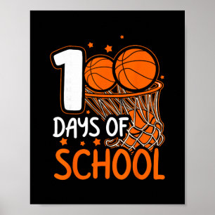 100th Day Of School Sketll Kids 100 Days Of School Poster