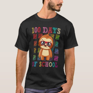 100th Day of School Sloth Design 100 Days School S T-Shirt