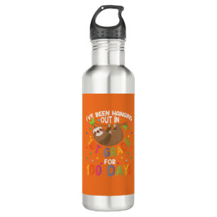 100th Day of School Sloth Design - 1st Grade 100 D 710 Ml Water Bottle