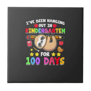 100th Day Of School Sloth Shirt Kindergarten 100 D Tile