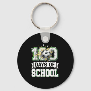 100th Day Of School Soccer 100 Days Of School Boys Key Ring