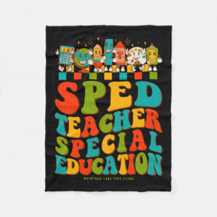 100th Day Of School Sped Teacher Special Education Fleece Blanket