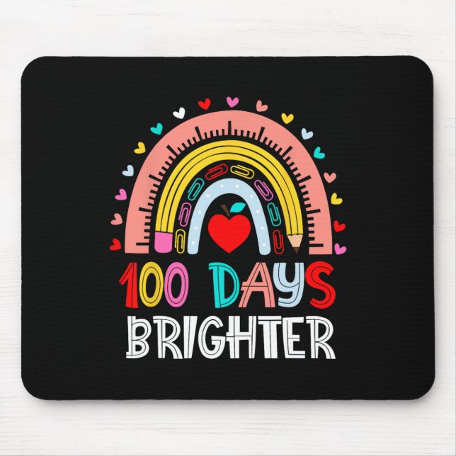 100th Day Of School Teacher 100 Days Brighter Rain Mouse Mat (Front)