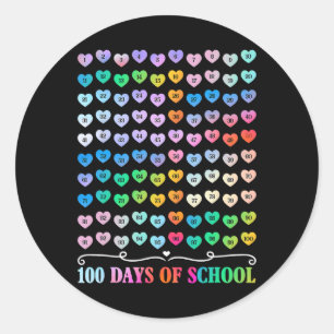 100th Day Of School Teacher 100 Days Math Numbers Classic Round Sticker