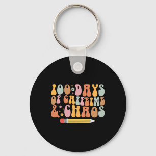 100th Day Of School Teacher 100 Days Of Coffeine A Key Ring