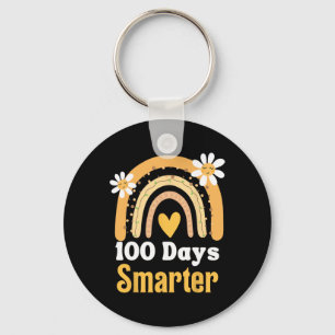 100th Day Of School Teacher 100 Days Smarter Boho Key Ring