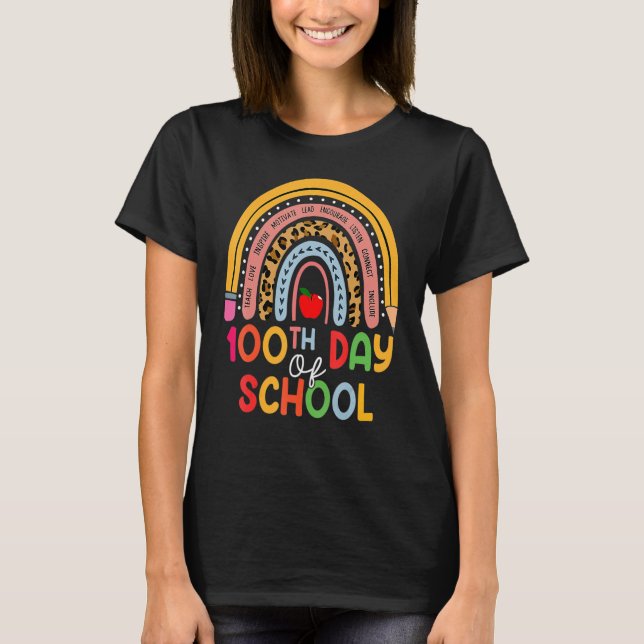 100th Day Of School Teacher 100 Days Smarter Boho  T-Shirt (Front)