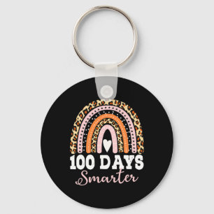 100th Day Of School Teacher 100 Days Smarter Leopa Key Ring