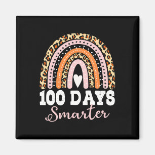 100th Day Of School Teacher 100 Days Smarter Leopa Magnet