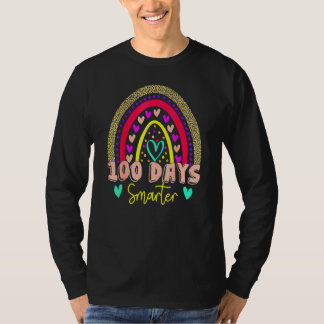 100th Day Of School Teacher 100 Days Smarter Leopa T-Shirt