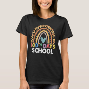 100th Day Of School Teacher 100 Days Smarter Leopa T-Shirt