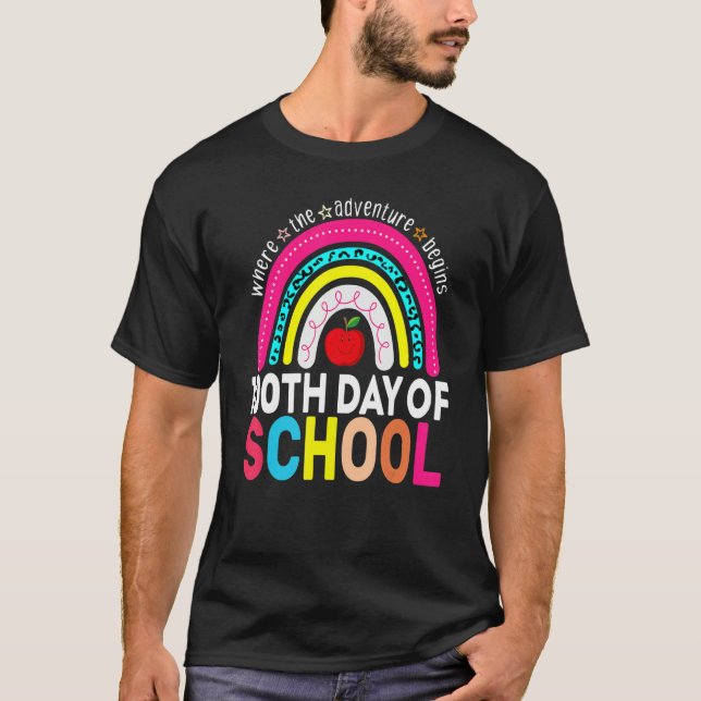 100th Day Of School Teacher 100 Days Smarter Leopa T-Shirt (Front)