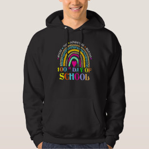 100th Day Of School Teacher  100 Days Smarter Rain Hoodie