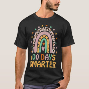 100th Day of School Teacher 100 Days Smarter Rain T-Shirt