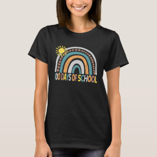 100th Day Of School Teacher  100 Days Smarter Rain T-Shirt
