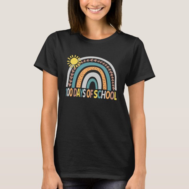100th Day Of School Teacher  100 Days Smarter Rain T-Shirt (Front)
