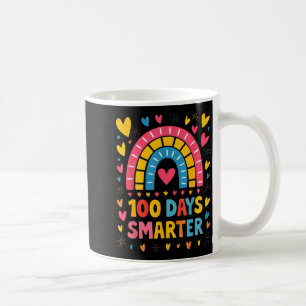 100th Day Of School Teacher 100 Days Smarter Rainb Coffee Mug
