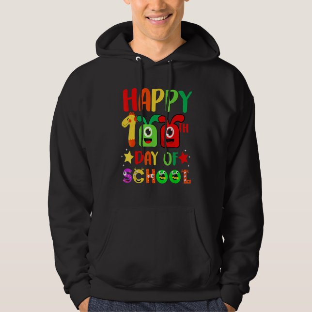 100th Day Of School Teacher 100 Days Smarter Rainb Hoodie (Front)