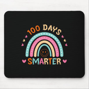 100th Day Of School Teacher 100 Days Smarter Rainb Mouse Mat