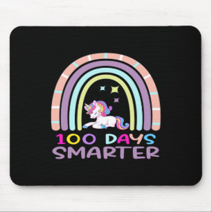 100th Day Of School Teacher 100 Days Smarter Rainb Mouse Mat