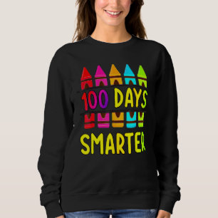 100th Day Of School Teacher 100 Days Smarter Rainb Sweatshirt